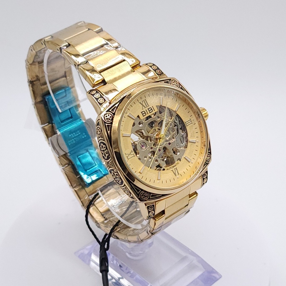 BIBI Automatic Skeleton Gold Watch 41.5mm - Picture 14 of 17